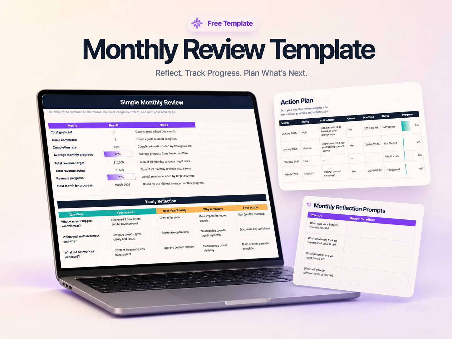 Monthly Review Template preview